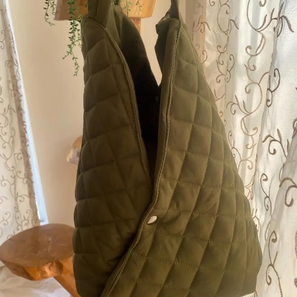 Quilted Pet Carrier - Olive Green